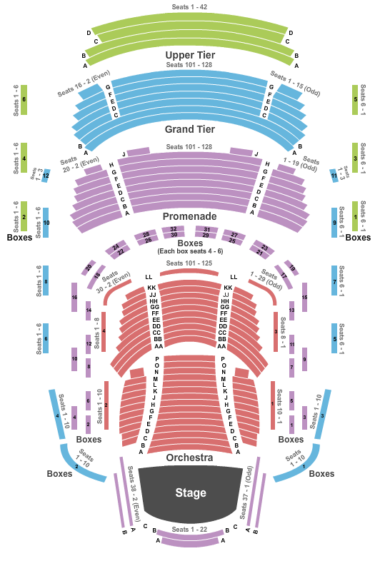 Seating chart for Strathmore